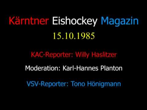 Kärntner Eishockeymagazin - Derby KAC vs VSV 15.10. 1985: Hofrat Geiger