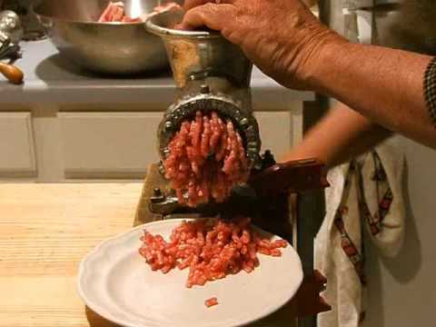 Grinding meat