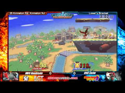 Smash 4 Wars #28 -  MVG Gunblade (Dark Pit) v Calm (Pikachu, Mewtwo) Loser's Bracket