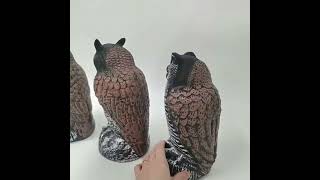 Maketa sovy na plašenie vtáctva šedá 24 cm pevná