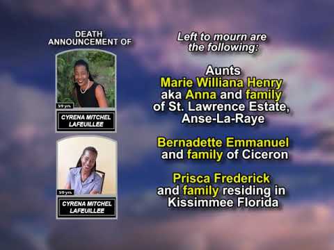 Cyrena Mitchel Lafeuillee ~ Long Obituary