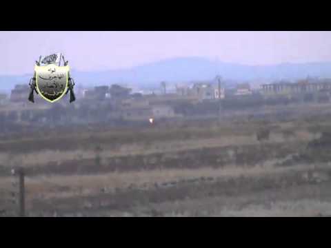 تدمير آلية لقوات النظام بعد استهدافها من قبل لواء المهاجرين والأنصار في محافظة درعا