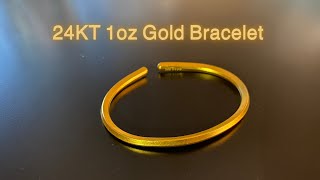 24KT 1oz Gold Bullion Bracelet Polished - UNBOXING    #gold #apmex #24kgoldn