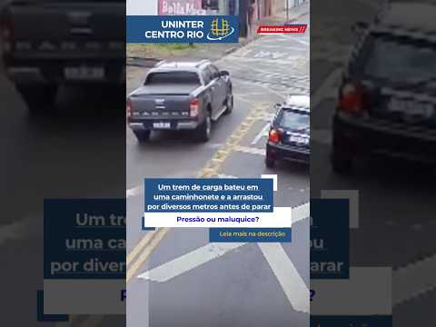 Acidente entre caminhonete e trem em São Paulo