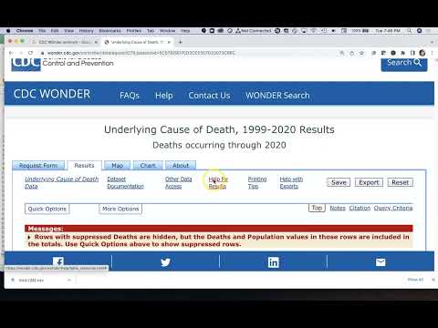 CDC WONDER - How to Access and Use Mortality Data (Underlying Cause of Death Data) for the U.S.