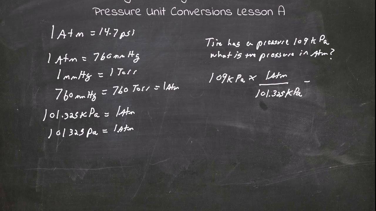 Pressure Unit Conversion Lesson A