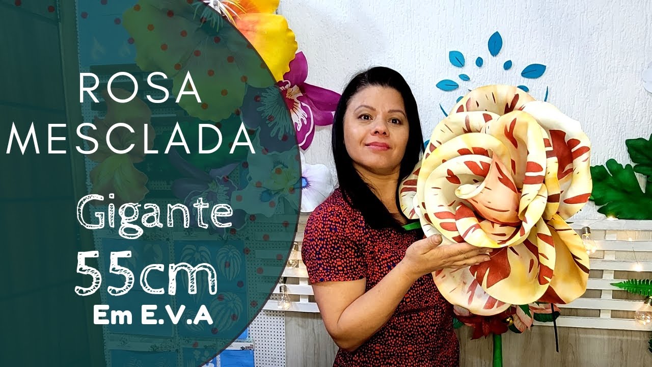 385/3 - Rosa mesclada gigante, simplesmente linda 55cm