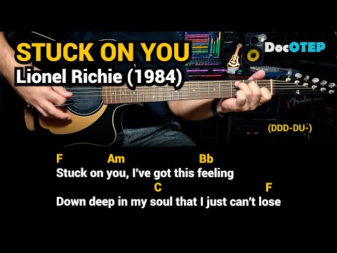Stuck on You - Lionel Richie (1984) Easy Guitar Chords Tutorial with Lyrics