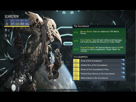 Injustice 2 Scarecrow "The Scarebeast" Epic Gear Set Full Loadout Gameplay