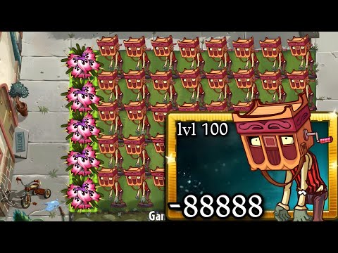 pvz2 challenge - every plant power up 🆚 40 grinder head zombie