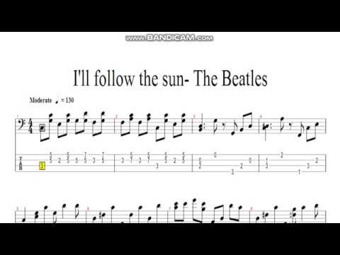 I'll follow the sun _ The Beatles (bass solo tab)