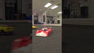 Corvette C8R Hits Toyota GT-One in corner. #shorts #rccar #kyosho #carcrashes #miniz