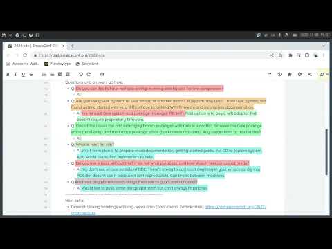 EmacsConf 2022 Q&A: rde Emacs introduction