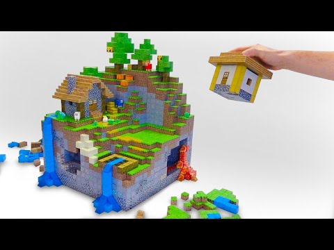Building a Magnetic Papercraft / Minecraft Village