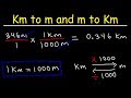 How To Convert From Kilometers to Meters and Meters to Kilometers - Km to m and m to km