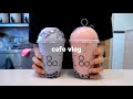 Cafevlog)☂️A day at a cafe on a rainy day🌧,milk tea cafe,ASMR,nobgm