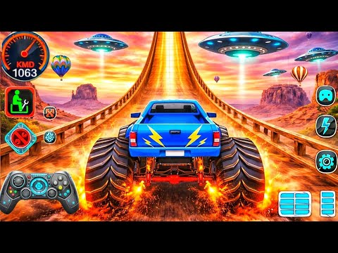 Mega Ramp Challenge! 🤯 Super Crazy GT Monster Truck Racing Stunts | Android Gameplay 