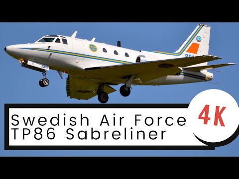 [4K] SUPER RARE Swedish Air Force Sabreliner at Eindhoven!