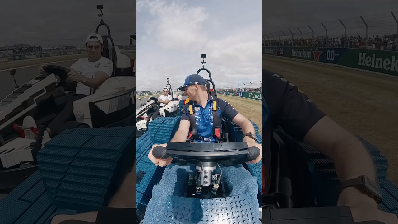 Chestappen chaos on drivers parade 🧱 #F1 #BritishGP