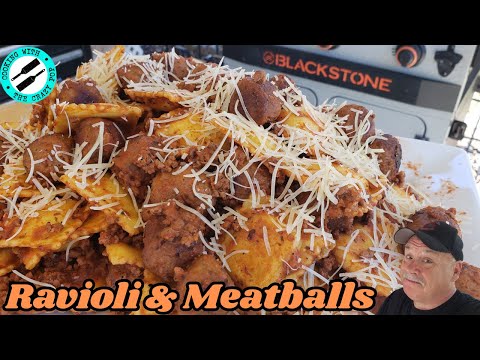Ravioli & Meatballs on the Blackstone Griddle | Easy Italian Griddle Recipe