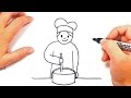 How to draw a Cook | Cook Easy Draw Tutorial
