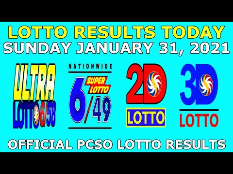 9pm Lotto Result January 31 2021 (Sunday) PCSO Today