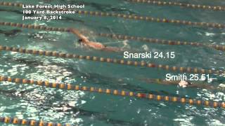 preview picture of video '100y Backstroke Lake Forest Pool Record Jan 8 2014'