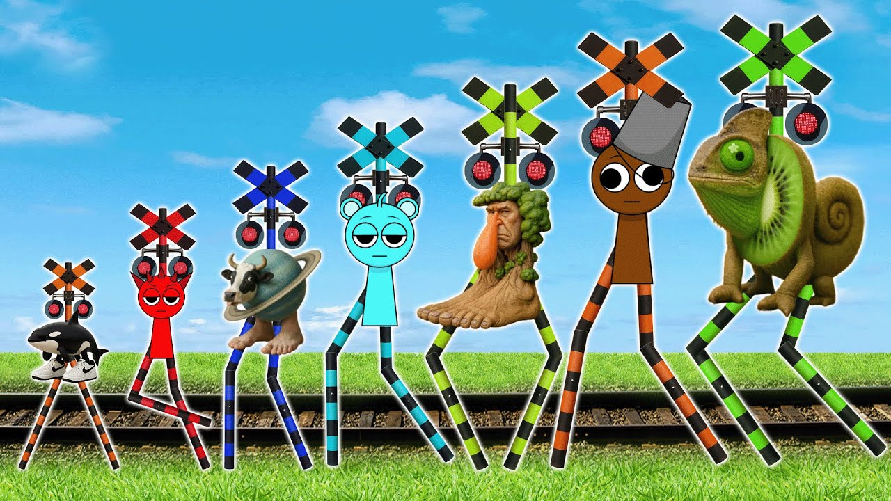 【 踏切アニメ 】走って料金を支払う標識 😂😂😂 Sprunki Incredibox as Fumikiri Railroad Crossings Meme Animation