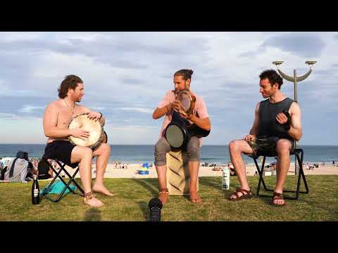 Darbuka, Djembe, Cajon and Riq Freestyle at Sydney Beach - Mistaken Enemy