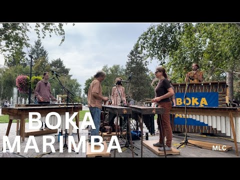 Boka marimba performing at Beaverton Farmers Market,Portland,Oregon,USA