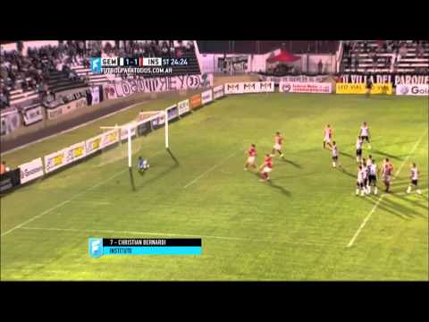 Gol de Bernardi. Gimnasia (M) 1 - Instituto 1. Fecha 3. B Nacional. FPT.
