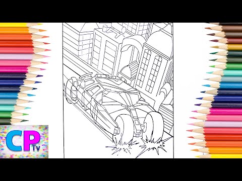 Batman Approaching the City, Batmobile Drawing, Superhero Coloring Pages Tv, Arkham City Coloring