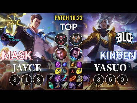RNW Mask Jayce vs BLG Kingen Yasuo Top - KR Patch 10.23