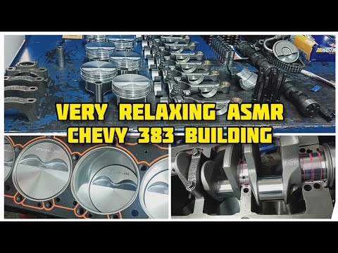 ASMR / very relaxing video / 383 stroker engine short block building /sound / sleeping video / chevy