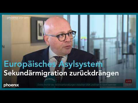Video Thumbnail: phoenix bundestagsgespräch: Alexander Throm und Lukas Brenner zum europäischen Asylsystem | 27.02.26