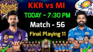 IPL 2022 | Kolkata Knight Riders vs Mumbai Indians Playing 11 | KKR vs MI Playing 11 2022