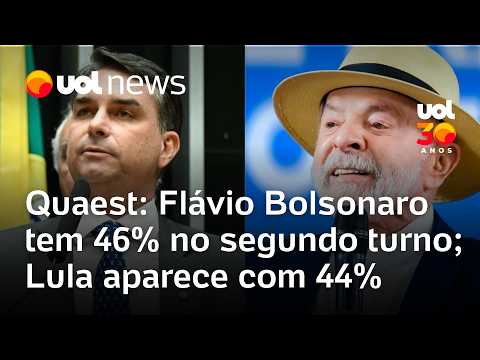Flávio Bolsonaro tem 46% e Lula, 44% em disputa no segundo turno, aponta pesquisa Quaest