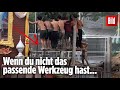 Kreative Lösung So Bekommen Diese Bauarbeiter Den Pfosten Auch Ohne Ramme In Den Boden Bangkok