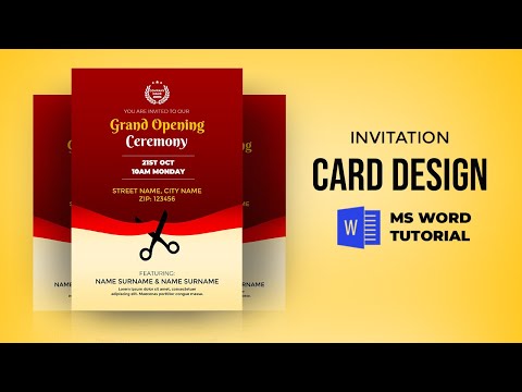 How to Make Birthday Card in MS Office Word Invitation Card Design in MS Word MS Word Tutorial