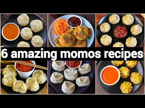 6 easy momos recipes | 6 ways of dumplings design | 6 वेज मोमोज रेसिपी | street style momos recipes