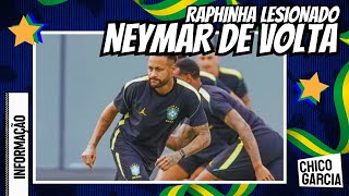 SELEÇÃO BRASILEIRA: LESÃO DE RAPHINHA ABRE VAGA. NEYMAR CONTRA A ESCÓCIA