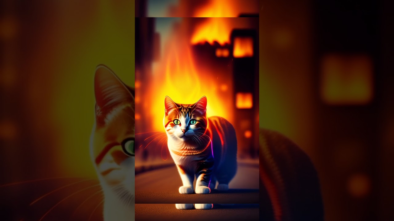 cat house on fire #youtubeshorts #viral #youtubeshort #cat #cute #funny #love #fire #youtubevideos