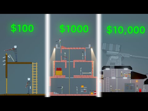 BASE WORTH $100 $1000 $10000 | BASE DEFENSE | ZOMBIE ATTACK In People Playground