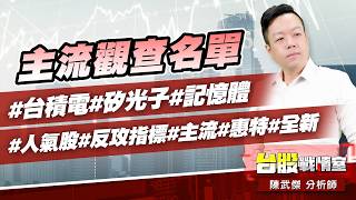 主流觀查名單#台積電#矽光子#記憶體 #人氣股#反攻指標#主流#惠特#全新｜小武哥投資事務所｜陳武傑 (圖)