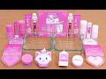 Pink Vs White Mixing Makeup Eyeshadow Into Slime ASMR