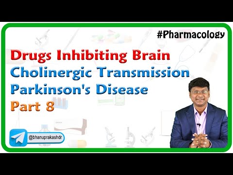 Drugs Inhibiting Brain Cholinergic Transmission - Parkinson's Disease ( Part 8 ) - CNS Pharmacology