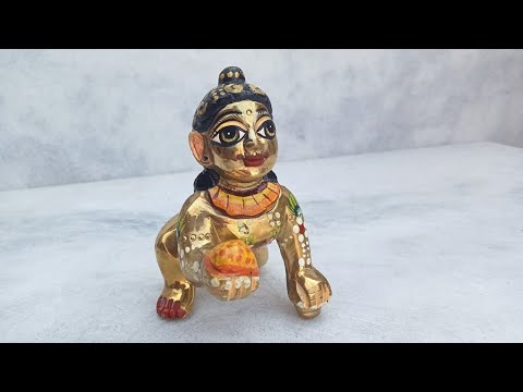 Brass laddu gopal statue, home