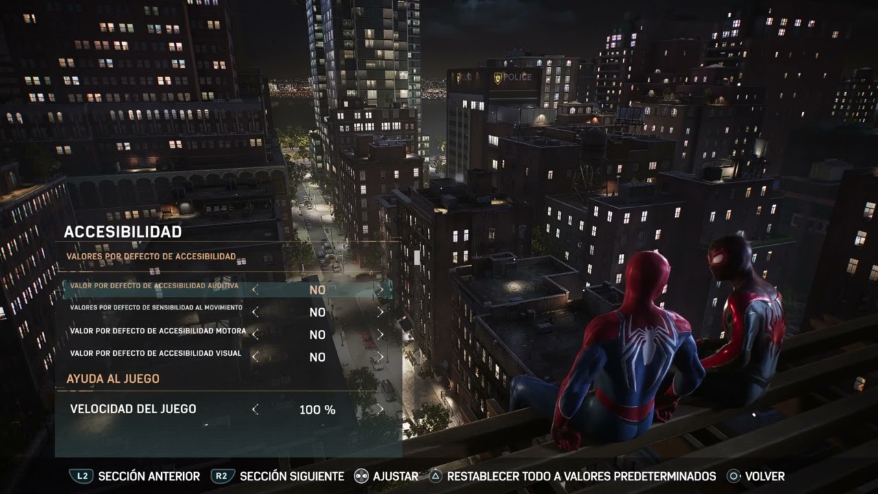 Let's play Marvel's Spiderman 2 -  parte 0: Mostrando opciones de accessibilidad
