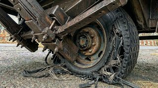 #restoration of Totally Destroyed Rear Axle Housing on Fully Loaded Truck Trapped in Muddy Track