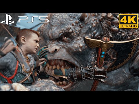 Kratos saves Atreus from Ogre Scene | God of War PS5 4K 60FPS No Commentary